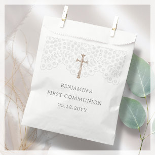 Sachets En Papier Dentelle blanche Premier sac de la communion pri