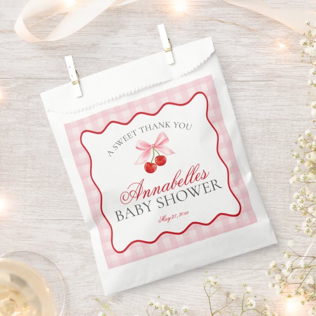 Sachets En Papier Dessert de Baby shower de la boîte de coquette ros (Coupé)