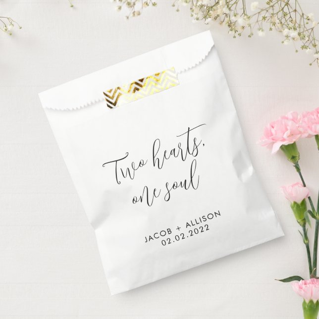Sachets En Papier Deux coeurs, une âme mariage confetti (Scellé)