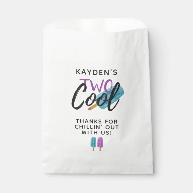 Sachets En Papier DEUX COOL Kid's 2nd Birthday Summer Ice Pop Party (Devant)