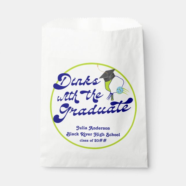Sachets En Papier Dinks avec Graduate Pickleball Graduation (Devant)