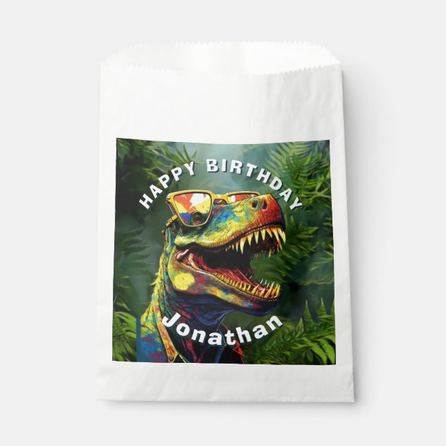 Sachets En Papier Dino Jurassic Jungle enfants (Devant)