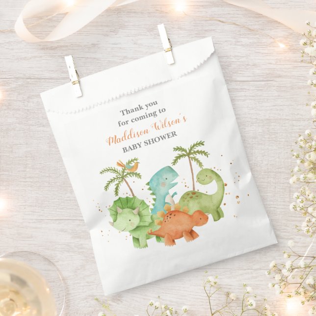 Sachets En Papier Dinosaures Sauvage Baby shower Favoriser Sac (Coupé)