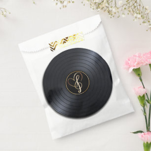 Sachets En Papier Disque Vinyle Notes de Musique Amour