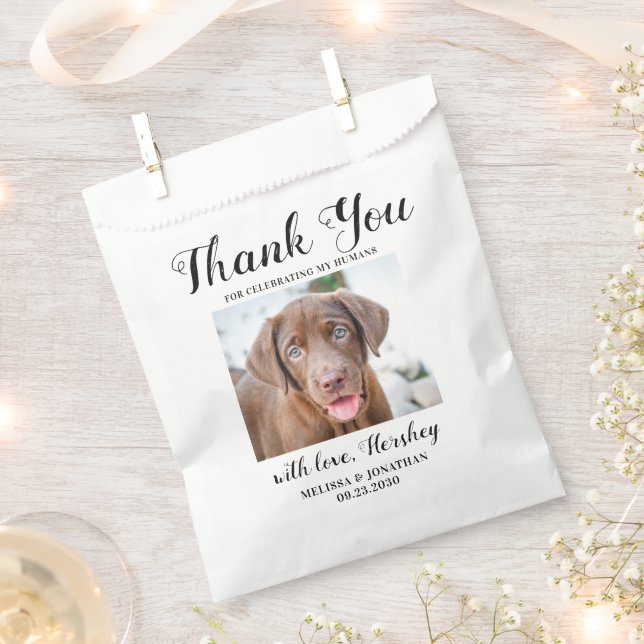 Sachets En Papier Doggie Merci Biscuit Bar Pet Treat Mariage (Coupé)