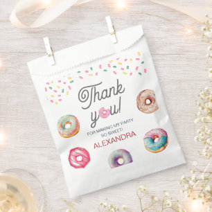 Sachets En Papier Donut sucré un rose 1er anniversaire fête