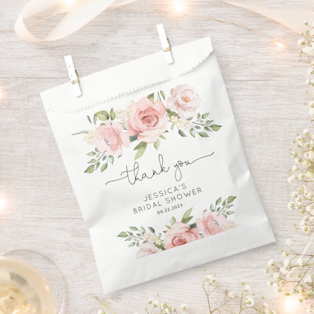 Sachets En Papier Douche à nuptiale rose pâle (Coupé)