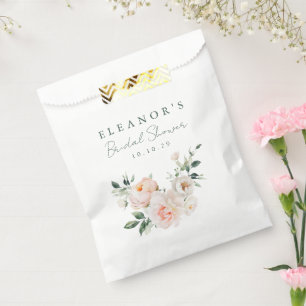Sachets En Papier Douche de Pivoine Rose Pâle Aquarelle pour Mariage