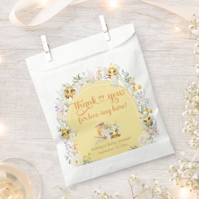 Sachets En Papier Doux comme peut Bee Bumble Bee Baby shower Merci (Coupé)