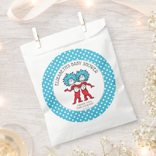 Sachets En Papier Dr Seuss Thing One Thing Two | Baby shower jumeaux (Coupé)