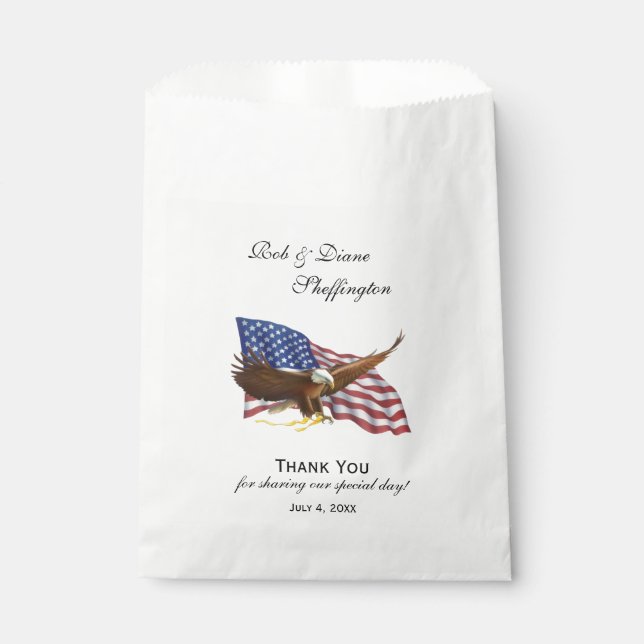 Sachets En Papier Drapeau américain et sac Favoriser l'aigle (Devant)