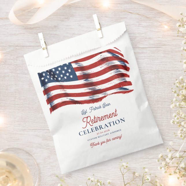 Sachets En Papier Drapeau américain moderne 4 juillet retraite de l' (Coupé)