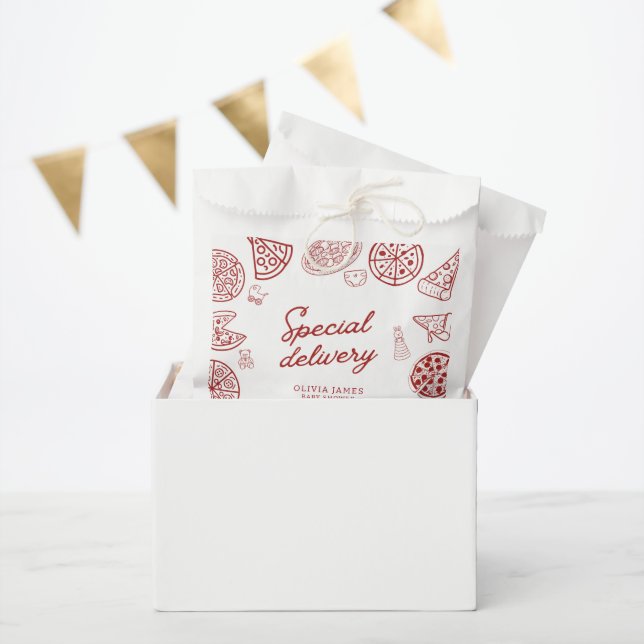 Sachets En Papier Drôle baby shower à pizza de livraison spéciale (Fête)