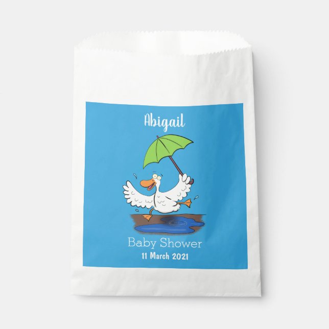 Sachets En Papier Drôle canard avec parapluie dessin animé (Devant)
