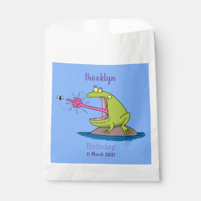 Sachets En Papier Drôle dessin animé de grenouille et mouche (Devant)