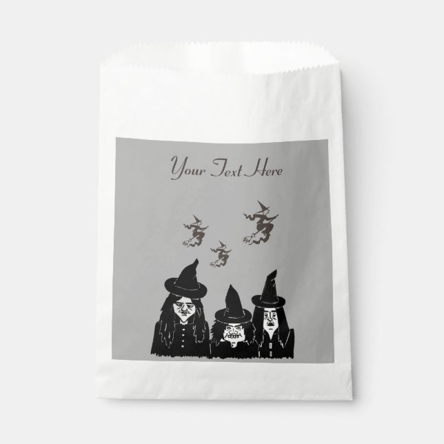 Sachets En Papier drôle éffrayante sorcière noire effrayante hallowe (Devant)