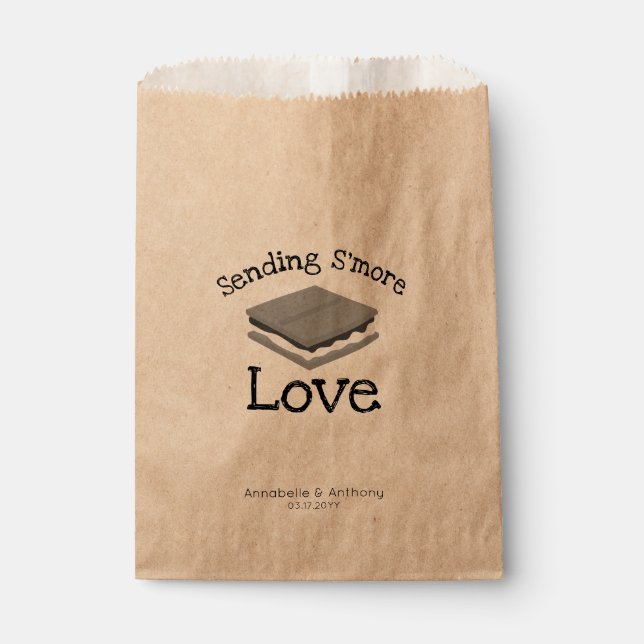 Sachets En Papier Drôle Moderne Envoi Smore Love Mariage Treat (Devant)
