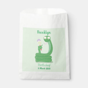 Sachets En Papier Drôle serpent vert avec caricature maraca
