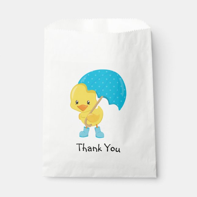 Sachets En Papier Ducky avec Merci parapluie (Devant)