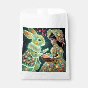 Sachets En Papier EASTER JOY ~ Vintage fille lapin et oeufs ~ ~