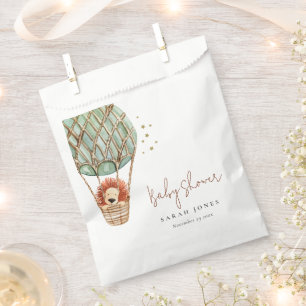 Sachets En Papier Eco Green Hot Air Balloon Lion Baby shower magique