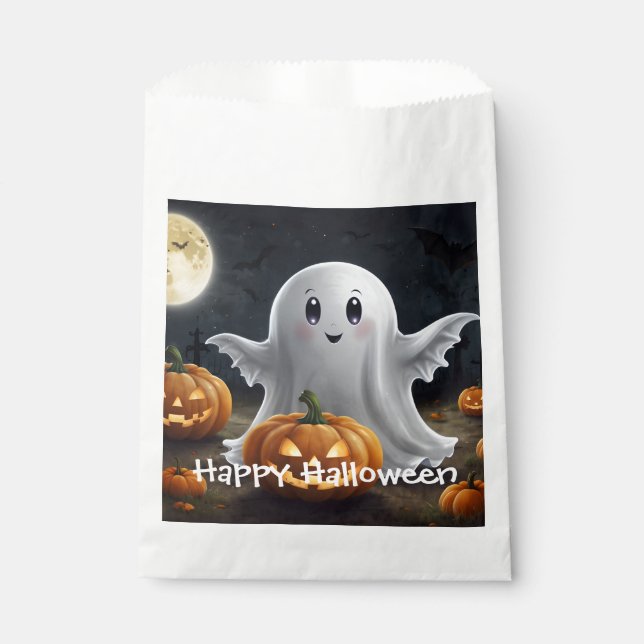 Sachets En Papier Éffrayant délice : Ghoost Halloween amusant (Devant)