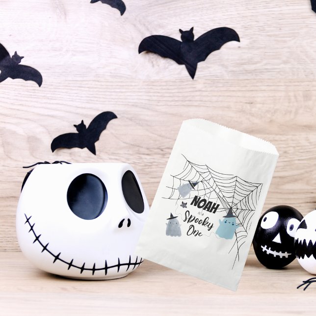 Sachets En Papier Éffrayant | Halloween 1er anniversaire | Blue Ghos (Créateur téléchargé)