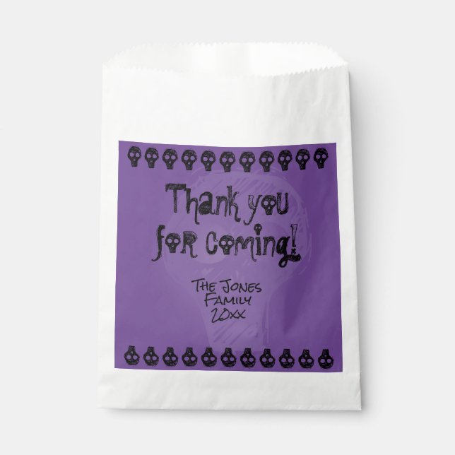 Sachets En Papier Éffrayant Joyeux Halloween Letters | Violet/Noir (Devant)