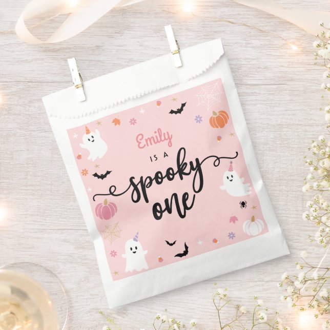 Sachets En Papier Éffrayant Un Halloween mignon Fantôme 1er Annivers (Coupé)