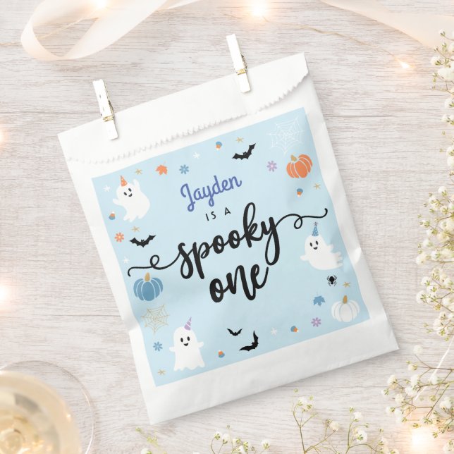 Sachets En Papier Éffrayant un joli bleu fantôme Halloween 1er anniv (Coupé)