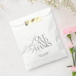 Sachets En Papier Élégant accueil de mariage moderne noir et blanc