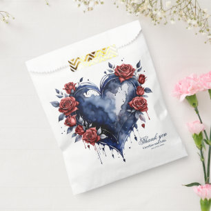 Sachets En Papier Élégant arrangement rose avec feuillage doré