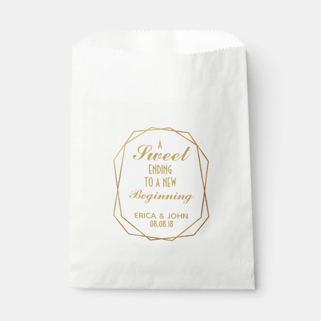 Sachets En Papier Elégant art déco Mariage Favoriser Sac Sweet Fin (Devant)