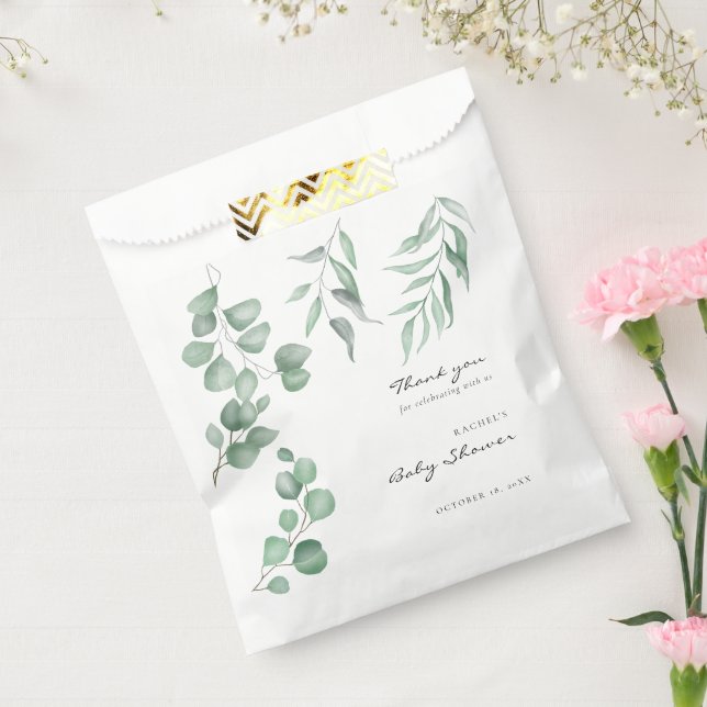 Sachets En Papier Elégant Baby shower Eucalyptus Verdure Foliage (Scellé)