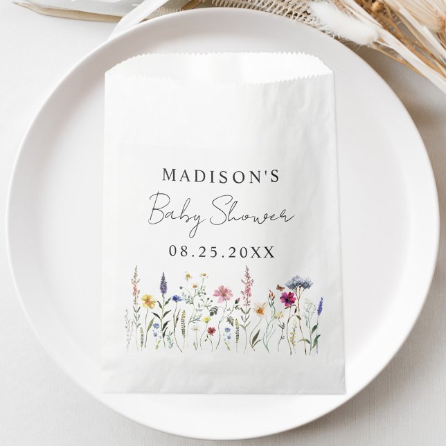 Sachets En Papier Élégant Baby shower Fleur sauvage Meadow (Créateur téléchargé)