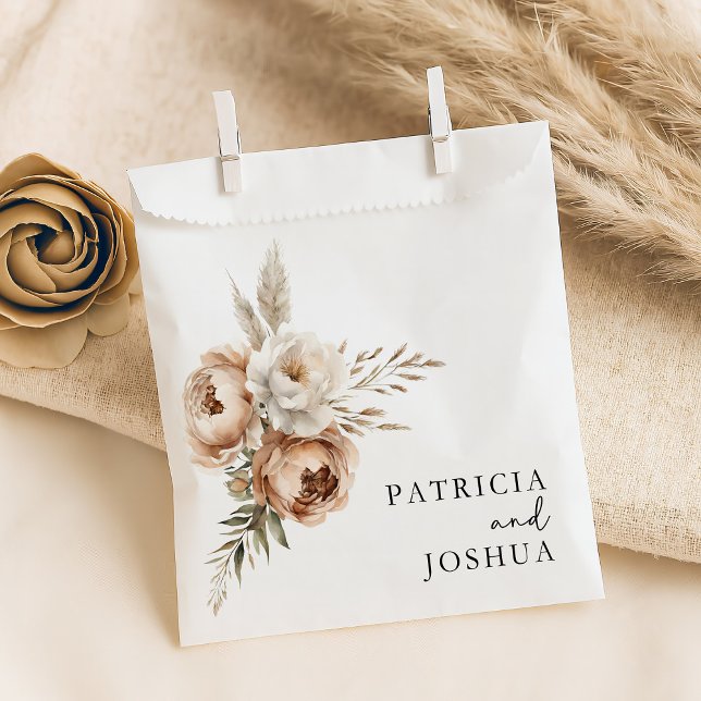 Sachets En Papier Elégant Boho Rustique Mariage Personnalisé Favoris (Créateur téléchargé)