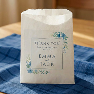 Sachets En Papier Élégant cadeau mariage à fleurs bleues