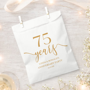 Sachets En Papier Élégant Champagne 75e anniversaire de Mariage