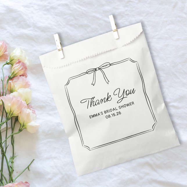 Sachets En Papier Élégant Chic Coquette Nœud Remerciements Enterreme (Créateur téléchargé)