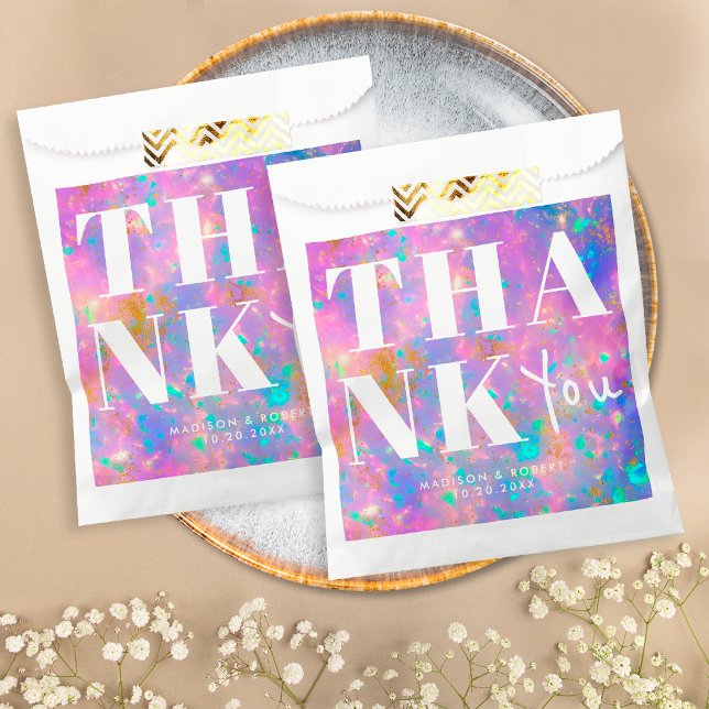 Sachets En Papier Élégant Chic Gold Opa Bold Merci Mariage (Créateur téléchargé)