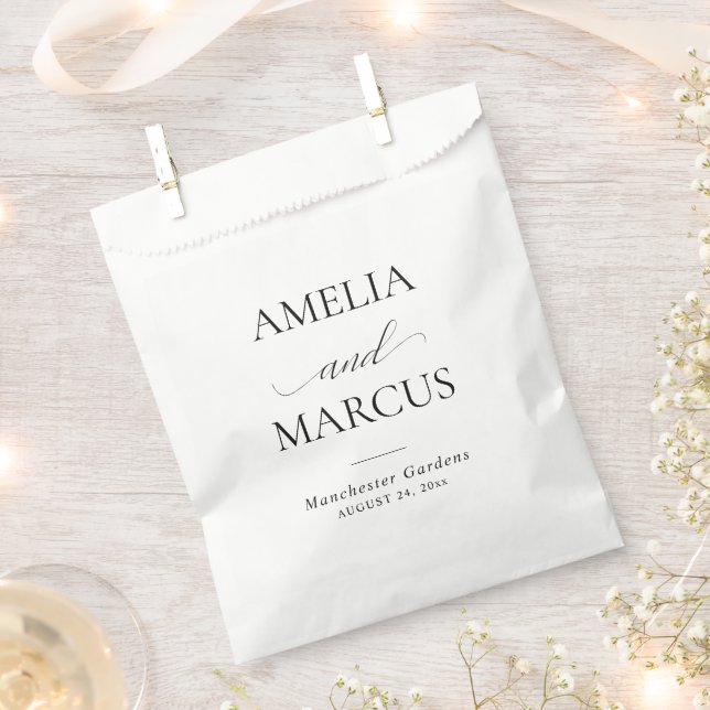 Sachets En Papier Elegant Classic Script Calligraphy Wedding (Coupé)