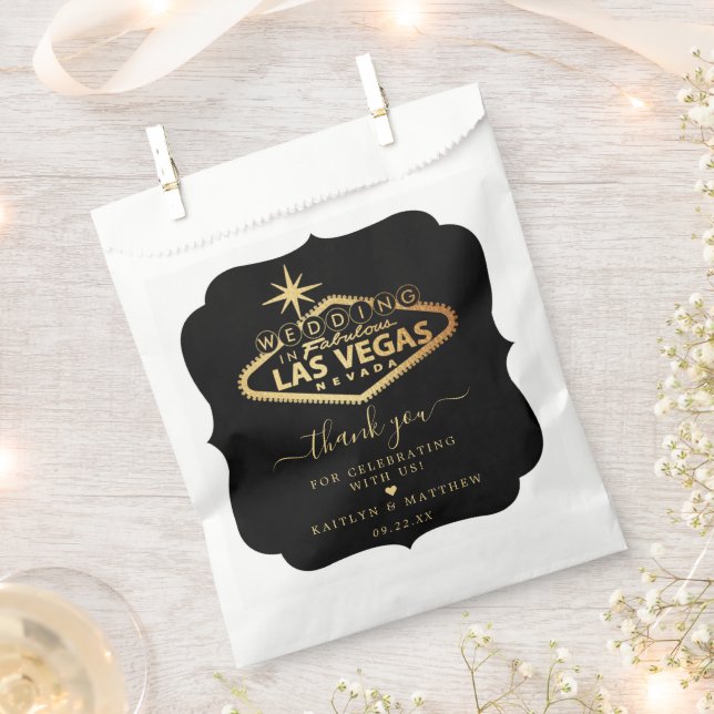 Sachets En Papier Elégant Las Vegas Destination Mariage (Coupé)