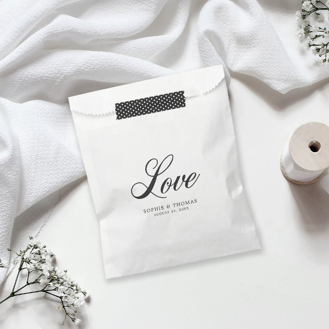 Sachets En Papier Élégant Mariage d'amour cursif (Créateur téléchargé)