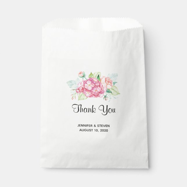 Sachets En Papier Élégant Mariage de bouquet de couleur rose (Devant)