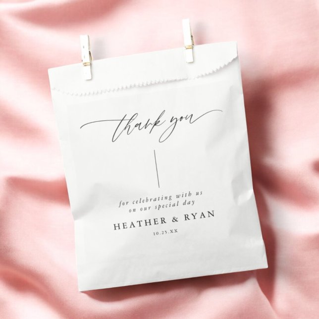 Sachets En Papier Elégant Mariage de calligraphie Merci Favor Sac (Créateur téléchargé)