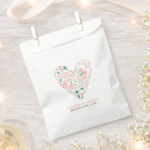Sachets En Papier Élégant Mariage du coeur floral