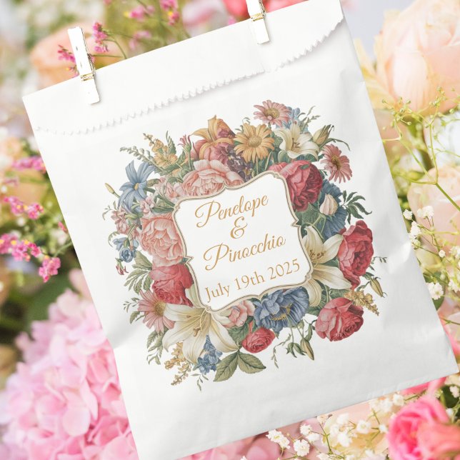 Sachets En Papier Elégant mariage floral Favor Sac (Créateur téléchargé)
