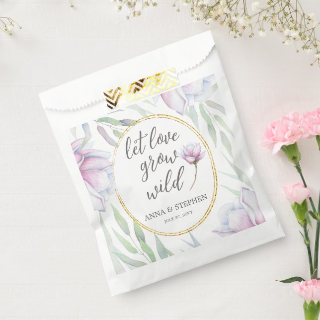 Sachets En Papier Élégant Mariage floral Magnolia (Scellé)