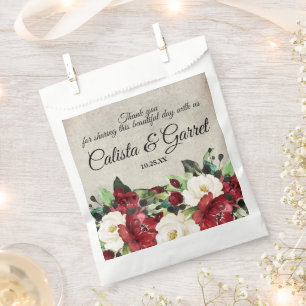 Sachets En Papier Élégant Mariage Merci de goth rouge foncé