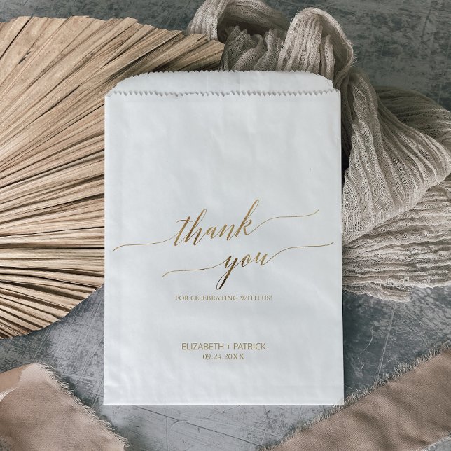 Sachets En Papier Élégant Merci de calligraphie or Mariage (Créateur téléchargé)